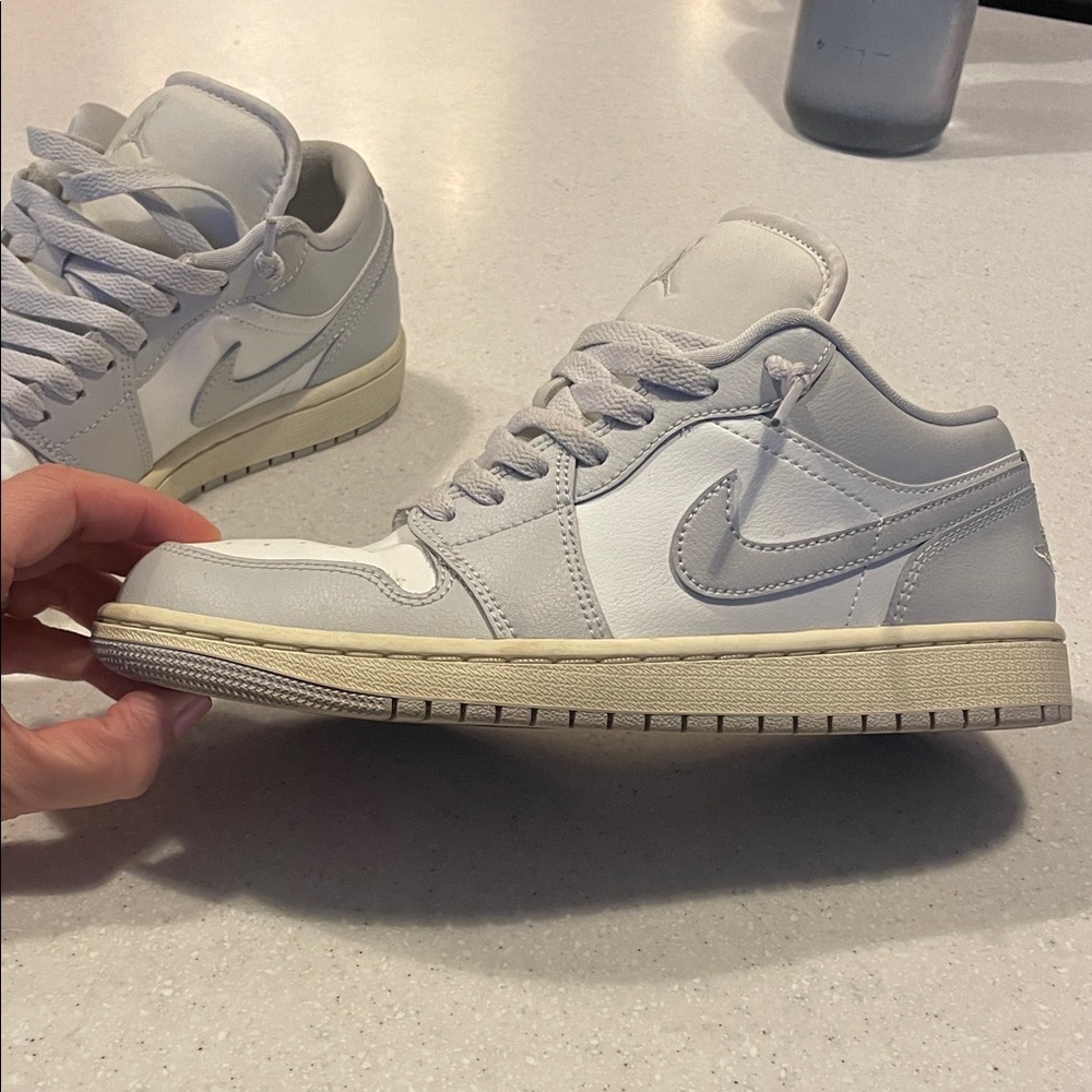 Jordan Light Gray Sneakers with Cream Soles - Picture 6 of 9